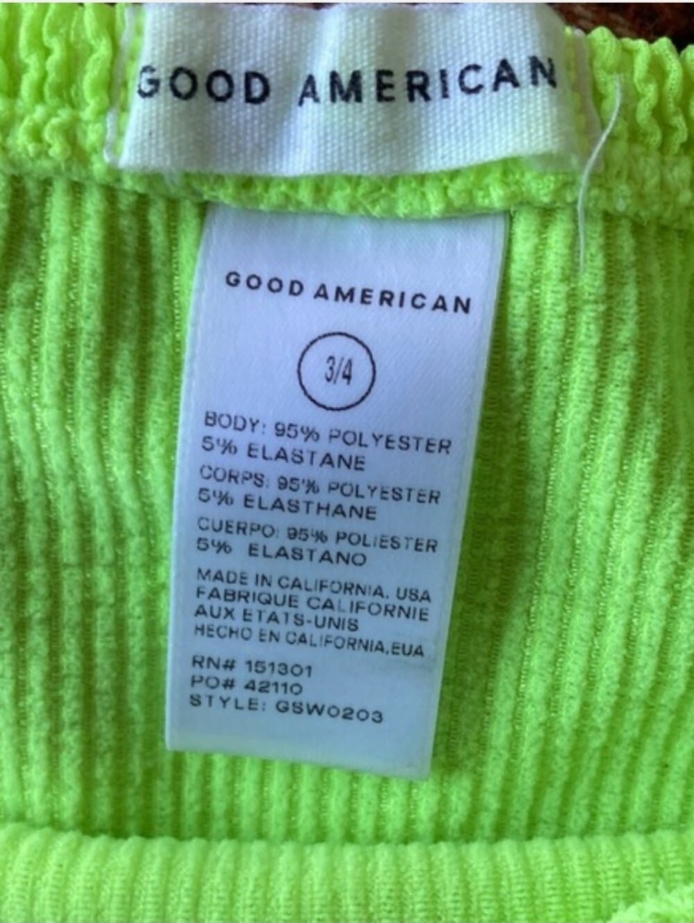 Good American Neon Stretch Mini Skirt Bodycon Always Fits Size 3/4 Large/XL - Picture 4 of 5